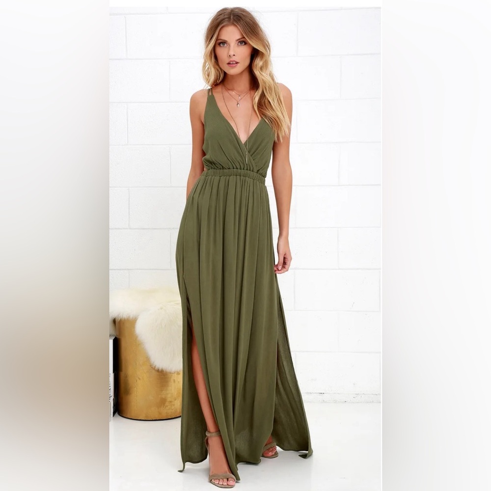 Lulus Olive Maxi Dress